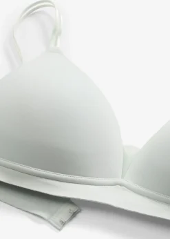 bonprix bonprix Sujetadores>Sujetador Feel Comfort sin aros con inserto de malla Azul-crema