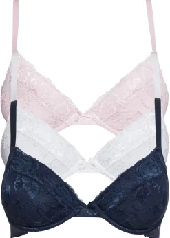Mujer bonprix bonprix Sujetador push-up con encaje fino (3 unidades)