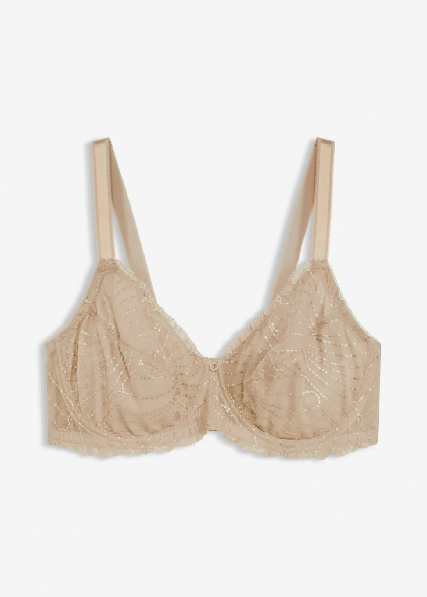 bonprix bonprix Sujetadores|Sujetadores De Copa E A H>Sujetador reductor con bordado brillante Beige pardo