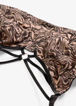 bonprix bonprix Novedades|Novedades>Sujetador reductor con detalles decorativos y malla estampada estampado cebra negro