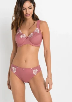 bonprix bonprix Sujetadores|Sujetadores De Copa E A H>Sujetador reductor con tirantes acolchados (2 unidades) Rosa humo + rosa pálido de flores