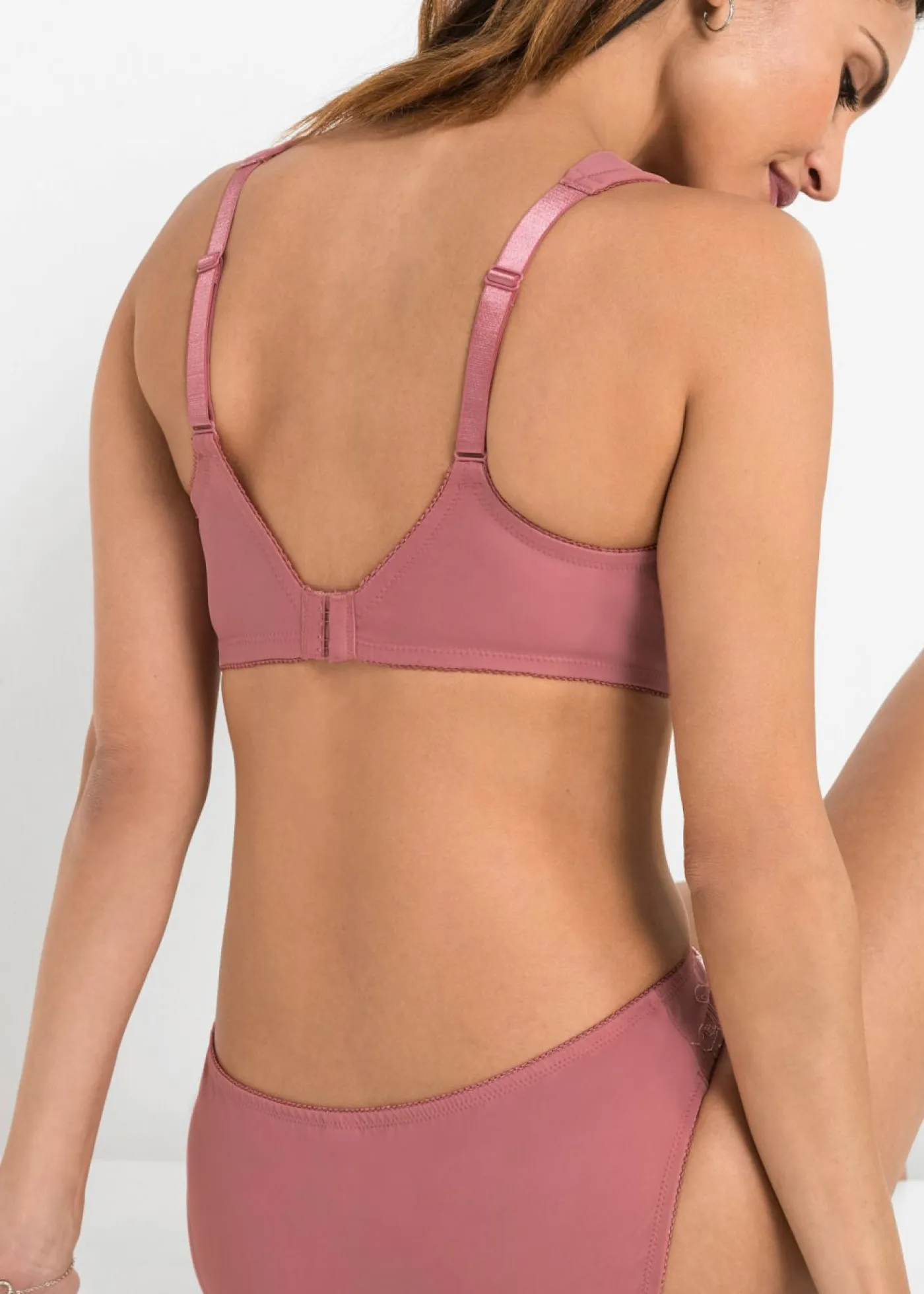 bonprix bonprix Sujetadores|Sujetadores De Copa E A H>Sujetador reductor con tirantes acolchados (2 unidades) Rosa humo + rosa pálido de flores