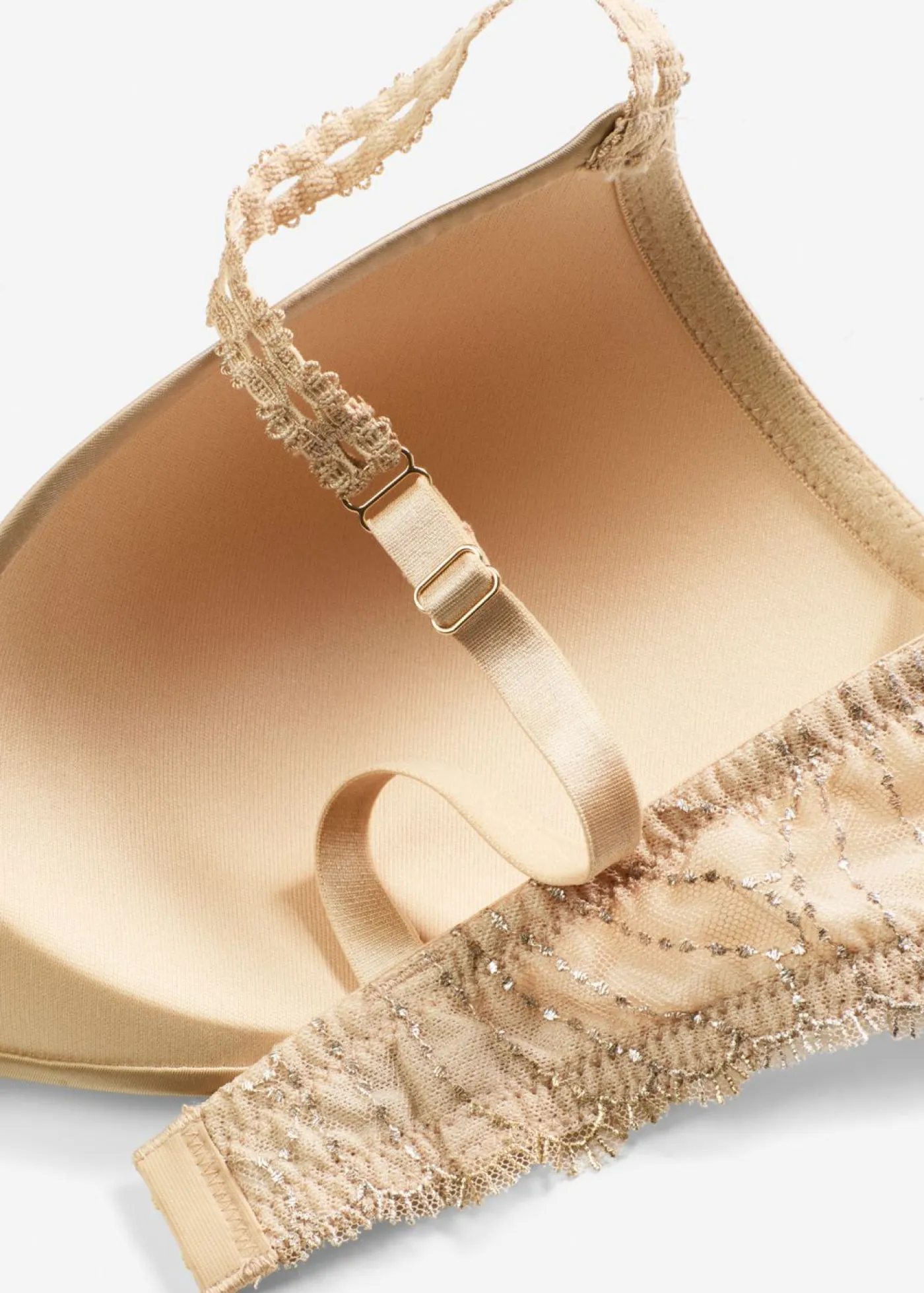 bonprix bonprix Lencería>Sujetador sin aros con bordado delicado Beige pardo