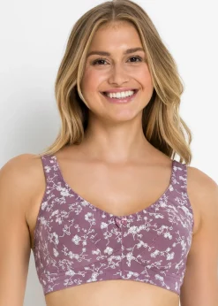 bonprix bonprix Sujetadores|Sujetadores De Copa E A H>Sujetador sin aros con suave algodón orgánico (2 unidades) baya / blanco