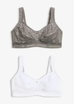 Mujer bonprix bonprix Sujetador sin aros con tirantes acolchados (2 unidades)