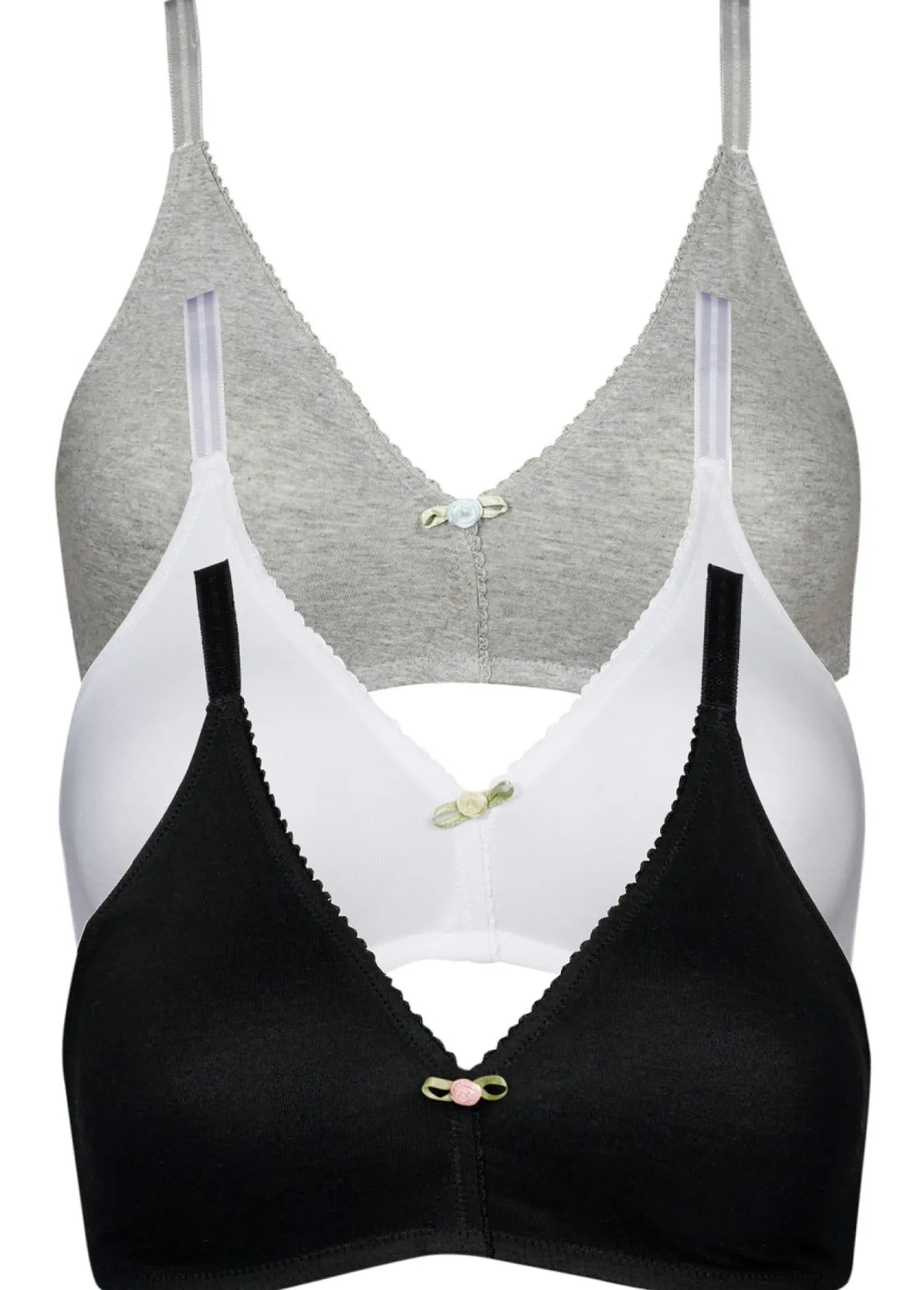 Mujer bonprix bonprix Sujetador sin aros de algodón orgánico (3 unidades)