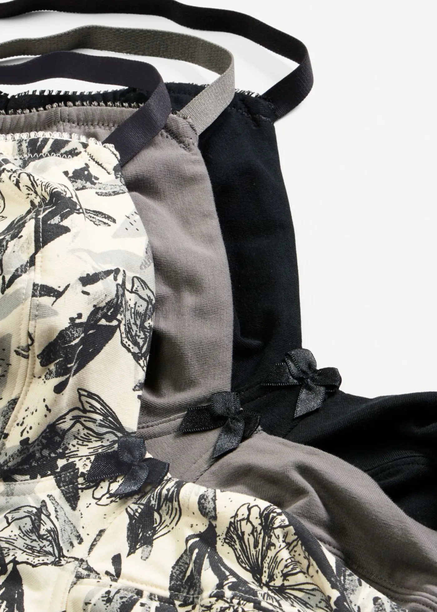 bonprix bonprix Sujetadores De Copa E A H|Básicos>Sujetador sin aros de algodón orgánico (3 unidades) beige natural-negro-granito