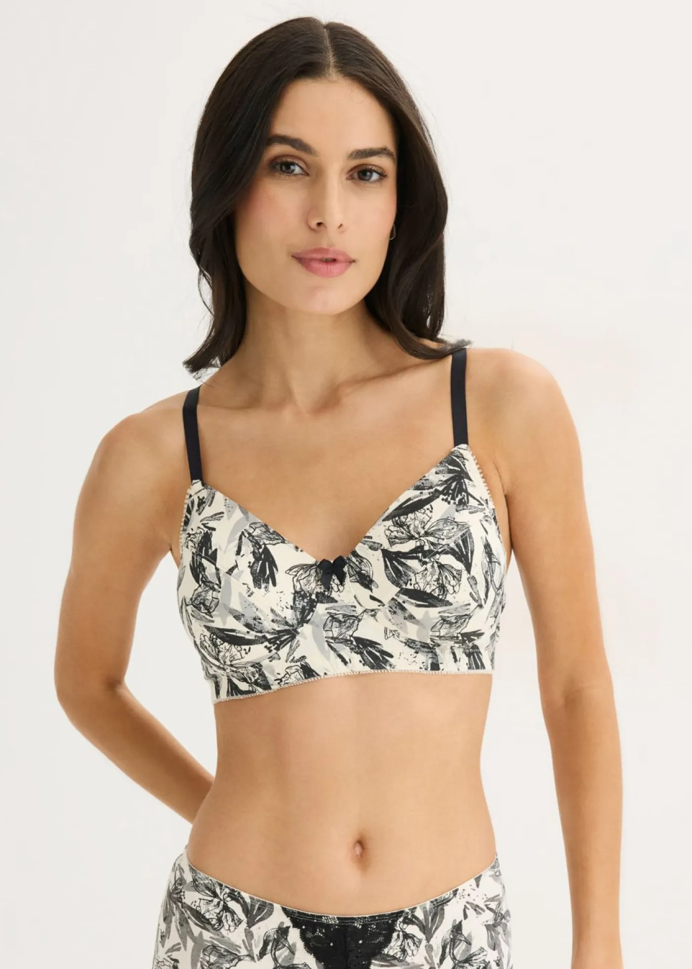 bonprix bonprix Sujetadores De Copa E A H|Básicos>Sujetador sin aros de algodón orgánico (3 unidades) beige natural-negro-granito