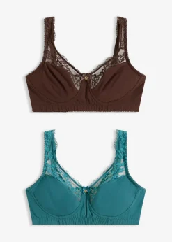 Mujer bonprix bonprix Sujetador sin aros de algodón orgánico (2 unidades)