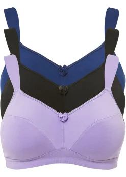 Mujer bonprix bonprix Sujetador sin aros de algodón (3 unidades)