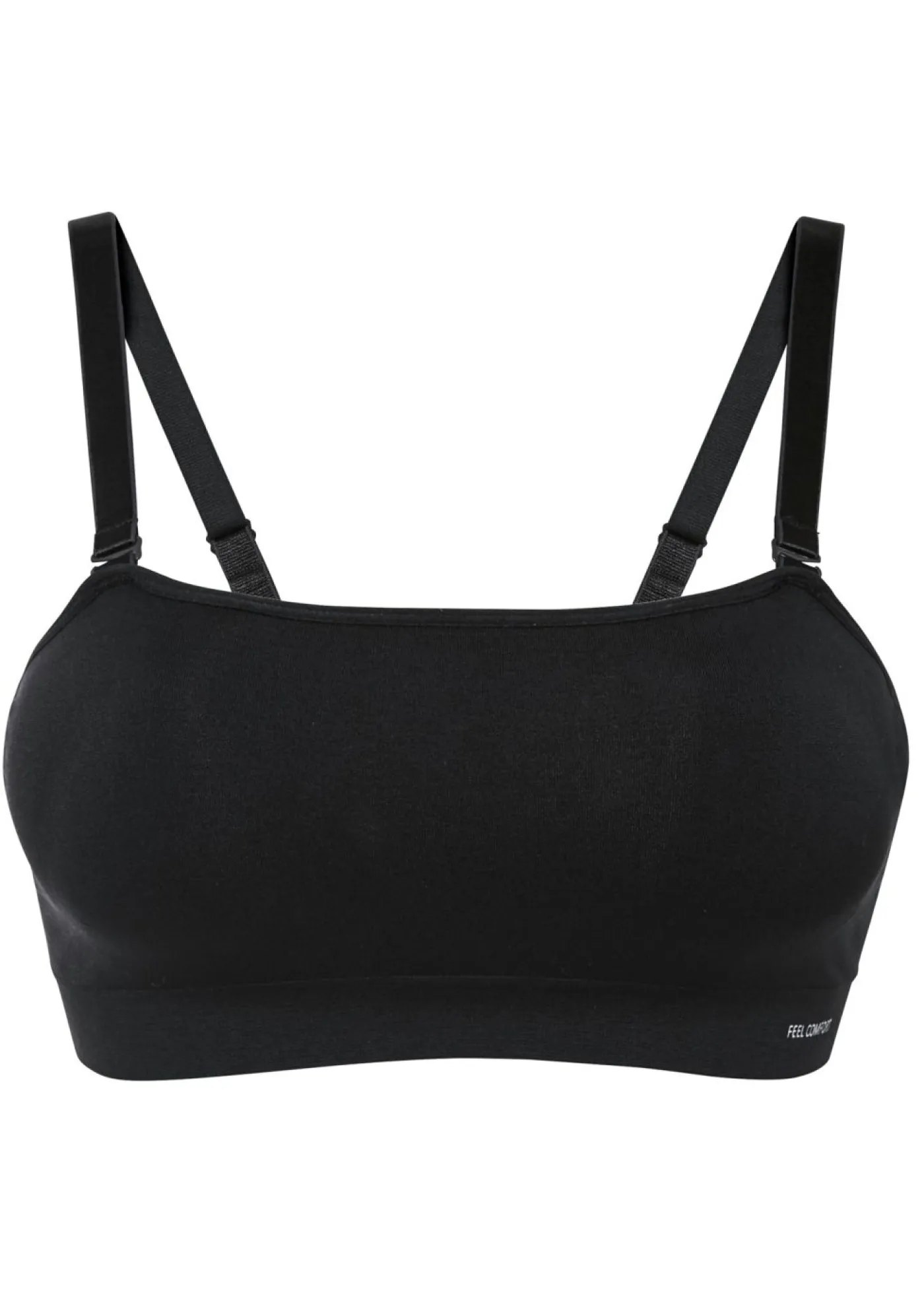bonprix bonprix Sin Costuras|Sujetadores>Sujetador tipo bandeau sin costuras Feel Comfort con tirantes desmontables Negro