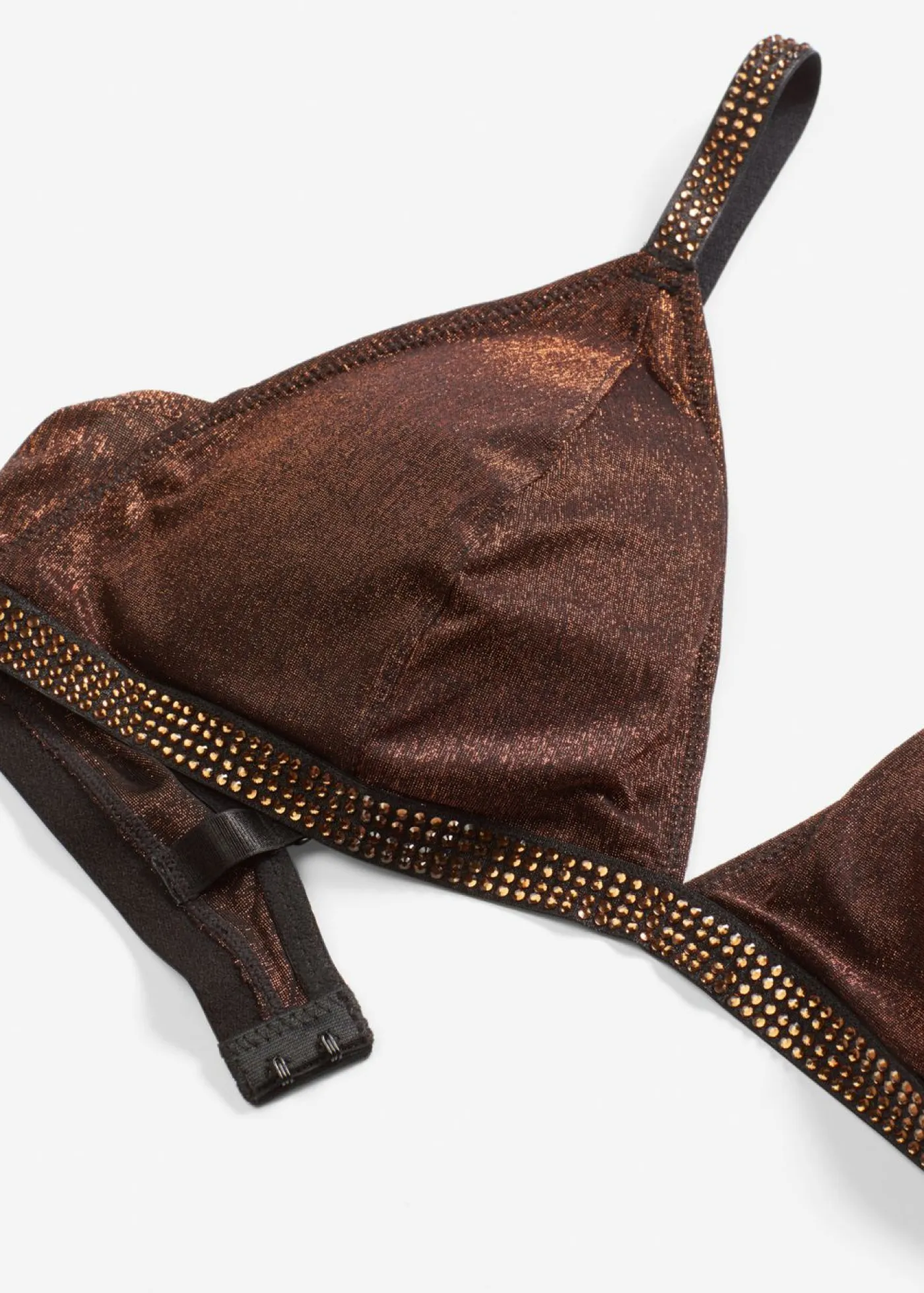 bonprix bonprix Lencería|Sujetadores>Sujetador triangular de material brillante Negro-cobre metalizado