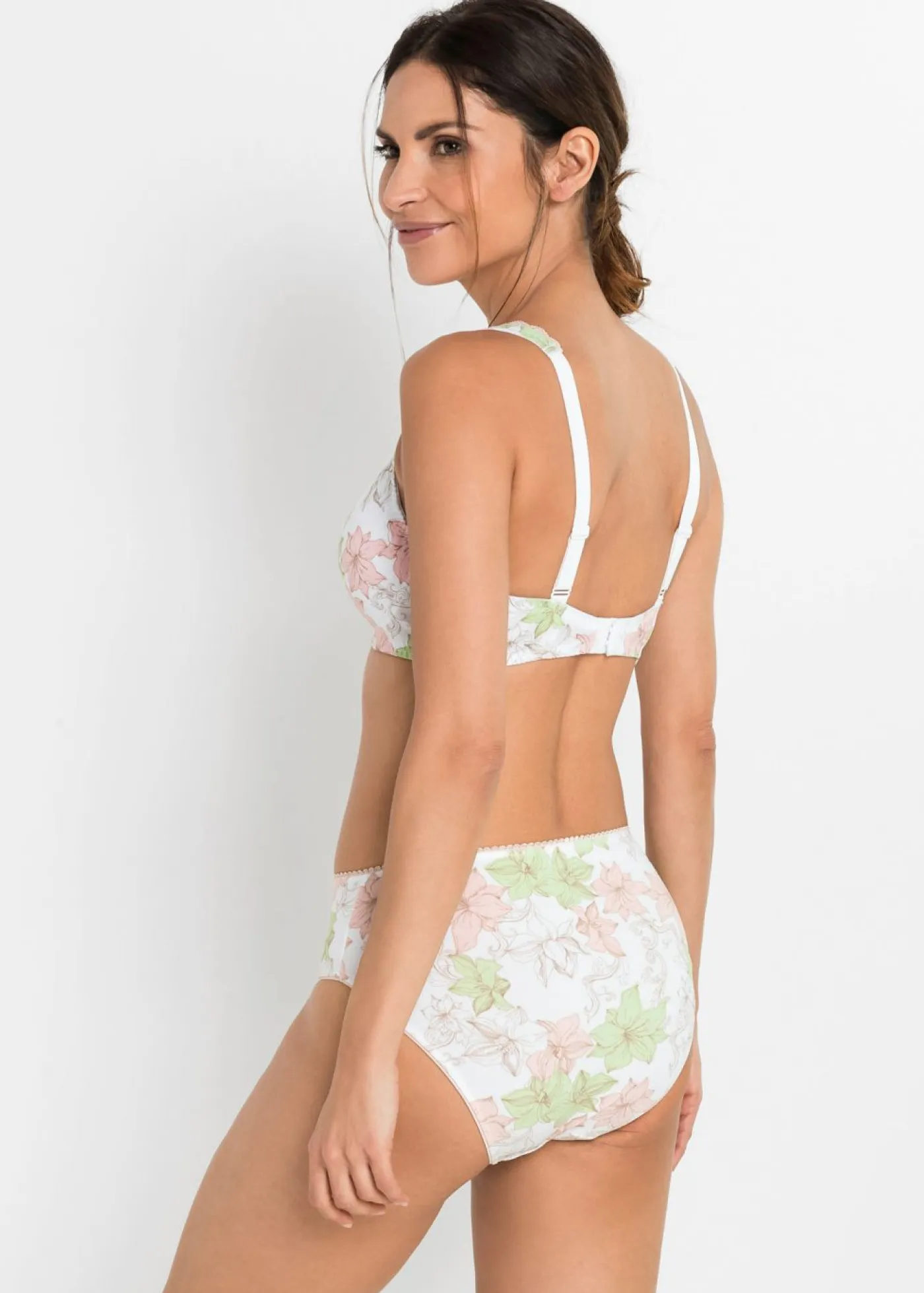 bonprix bonprix Sujetadores>Sujetador (3 unidades) de un material suave Blanco de flores + Rosa claro + Blanco