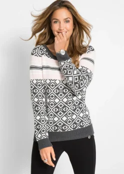 Mujer bonprix bonprix Suéter con estampado de diamante