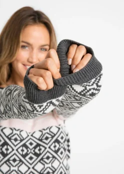 Mujer bonprix bonprix Suéter con estampado de diamante