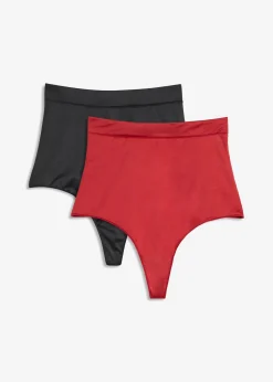 Mujer bonprix bonprix Tanga con efecto brillante y efecto moldeador ligero (2 unidades)