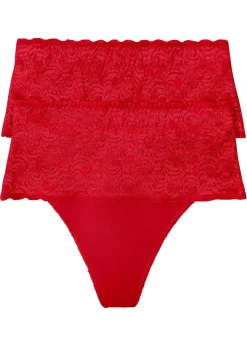 bonprix bonprix Temática·Lencería De Primavera|Bragas>Tanga con efecto moldeador medio (2 unidades) Rojo salsa