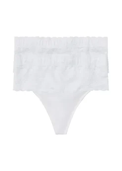 bonprix bonprix Temática·Lencería De Primavera|Bragas>Tanga con efecto moldeador medio (2 unidades) Blanco