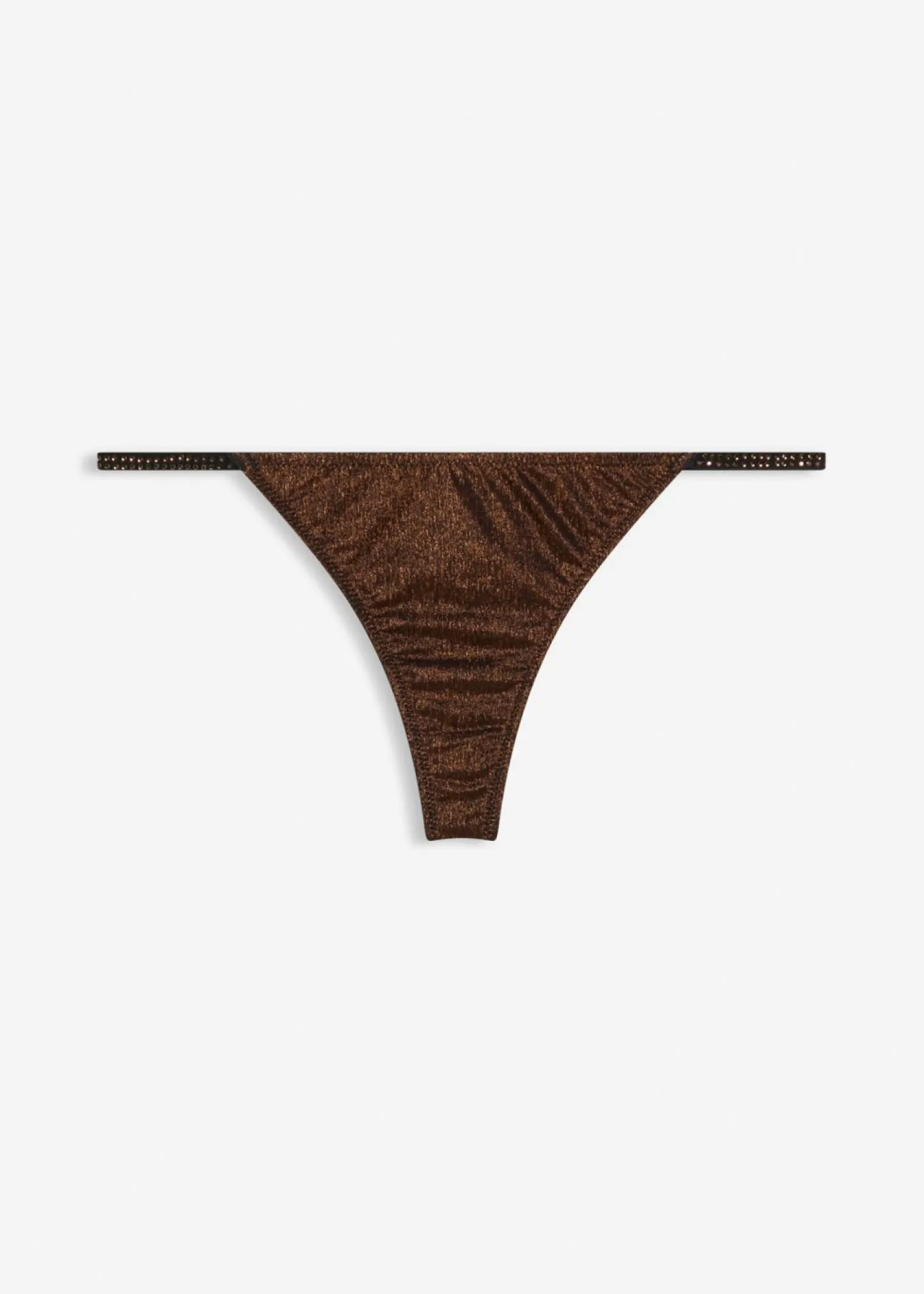 bonprix bonprix Lencería|Bragas>Tanga de material brillante Negro-cobre metalizado