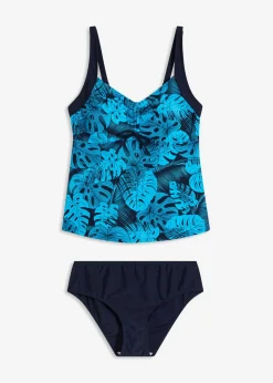bonprix bonprix Tankinis>Tankini (2 piezas) con fruncido Azul/turquesa