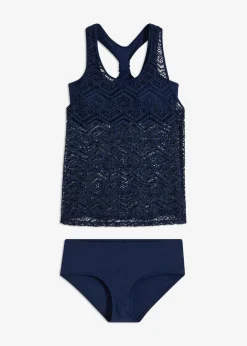 bonprix bonprix Tankinis>Tankini (2 piezas) de encaje Azul marino