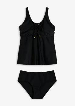 bonprix bonprix Tankinis>Tankini con cordones (2 piezas) Negro