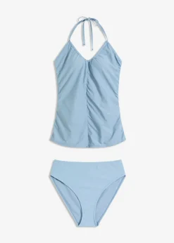 Mujer bonprix bonprix Tankini con cuello halter (2 piezas) con fruncido