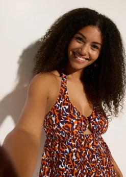 Mujer bonprix bonprix Tankini con cuello halter (2 piezas) con detalle de anilla