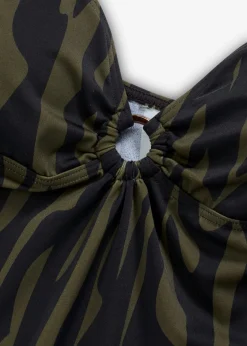 bonprix bonprix Tankinis>Tankini con detalle de anilla (2 piezas) Caqui-negro