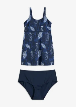 bonprix bonprix Tankinis>Tankini largo (2 piezas) Azul marino estampado