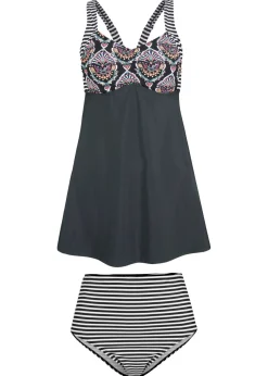 bonprix bonprix Ropa De Baño Cubridora|Tankinis>Tankini largo (2 piezas) con braguita high waist Negro