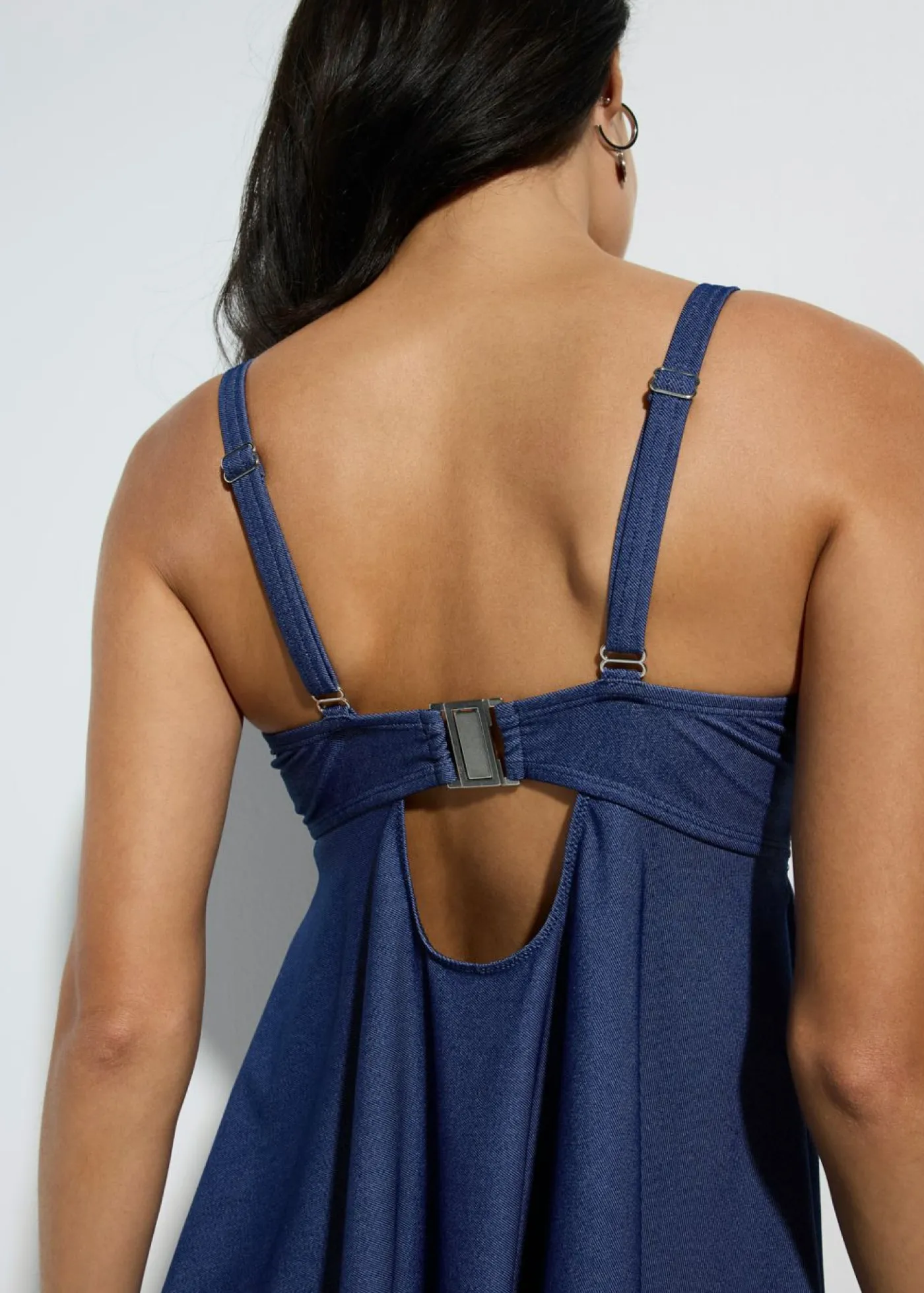 bonprix bonprix Copas Grandes (D-G)|Tankinis>Tankini largo (2 piezas) con aspecto vaquero denim oscuro