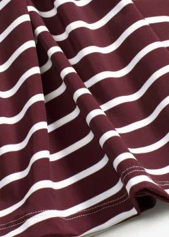 bonprix bonprix Tankinis>Tankini (2 piezas) con cordón Rojo burdeos-blanco lana de rayas