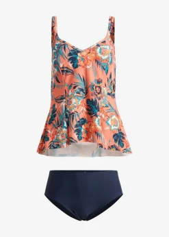 bonprix bonprix Tankinis>Tankini (2 piezas) con escote en V Naranja con flores