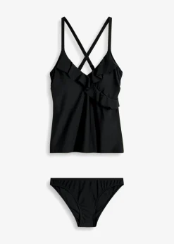 bonprix bonprix Tankinis|Novedades>Tankini (2 piezas) con volante Negro