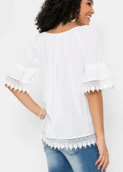 Mujer bonprix bonprix Túnica con encaje de viscosa suave