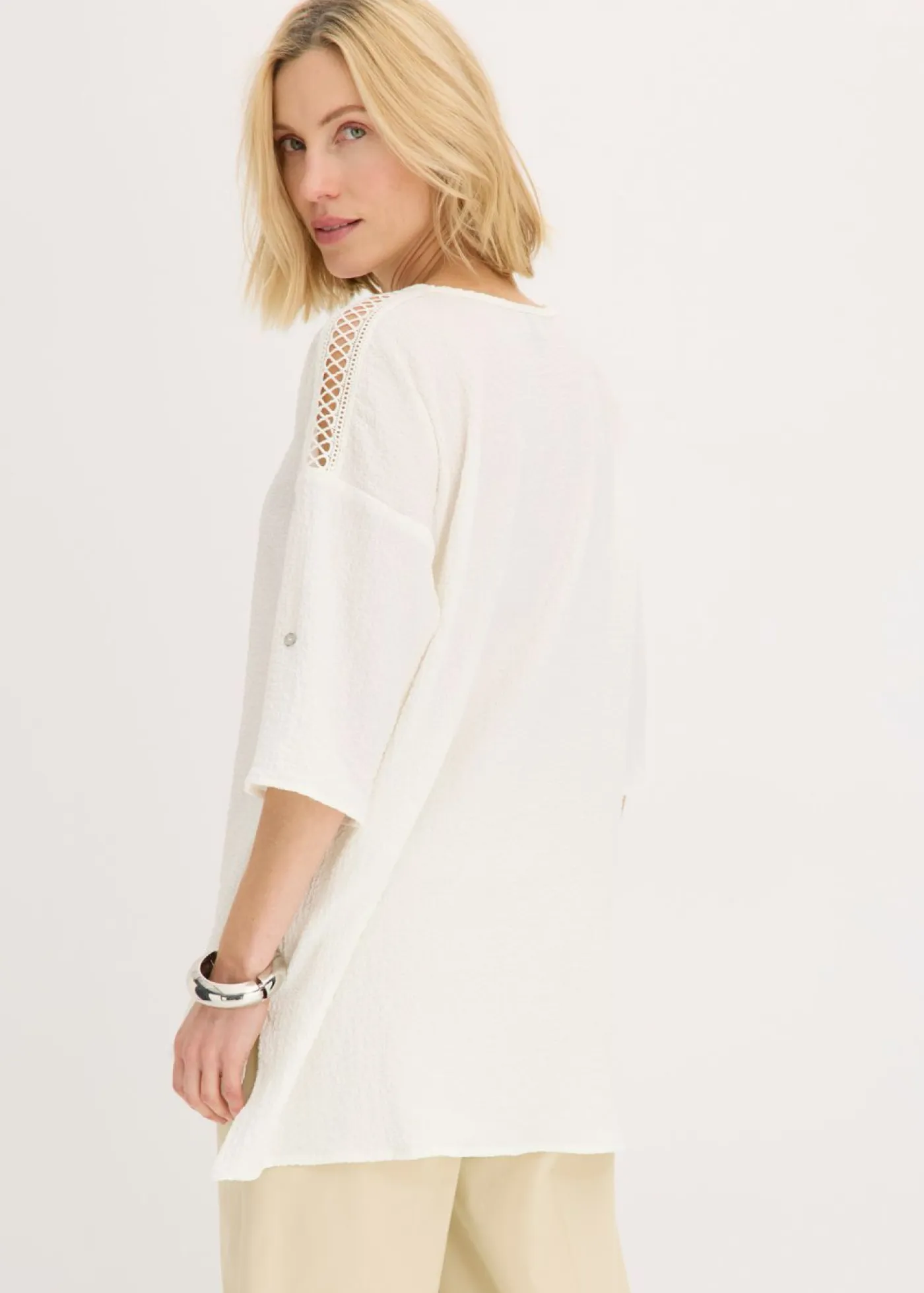 Mujer bonprix bonprix Túnica con estructura y cinta de encaje