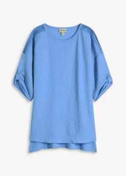 bonprix bonprix Camisas Y Blusas>Túnica con estructura y cinta de encaje azul provenzal