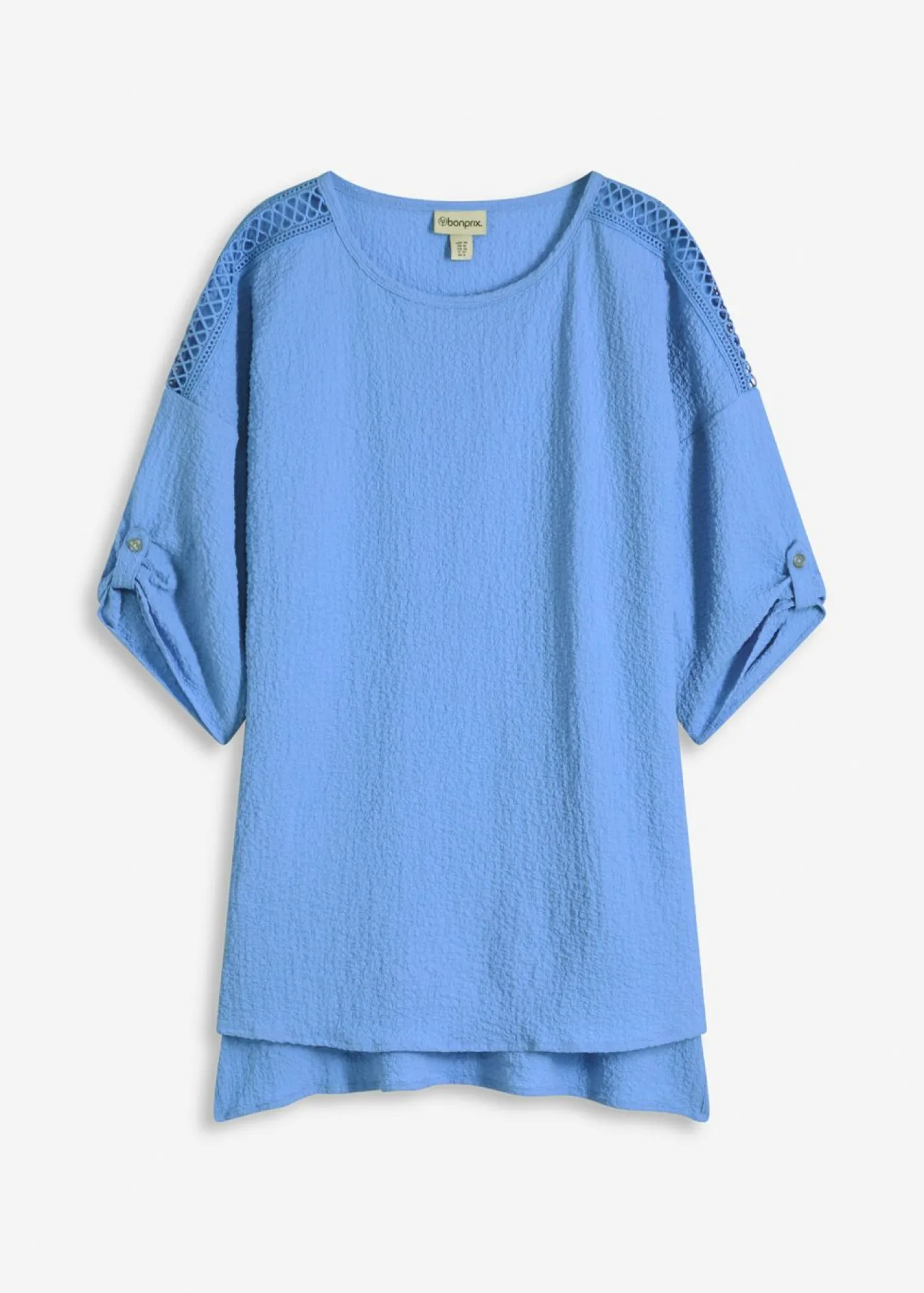 bonprix bonprix Camisas Y Blusas>Túnica con estructura y cinta de encaje azul provenzal