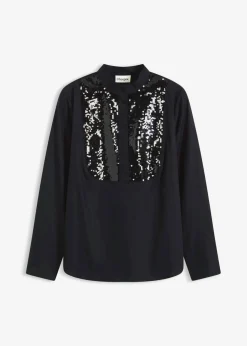 bonprix bonprix Camisas Y Blusas>Túnica con lentejuelas Negro