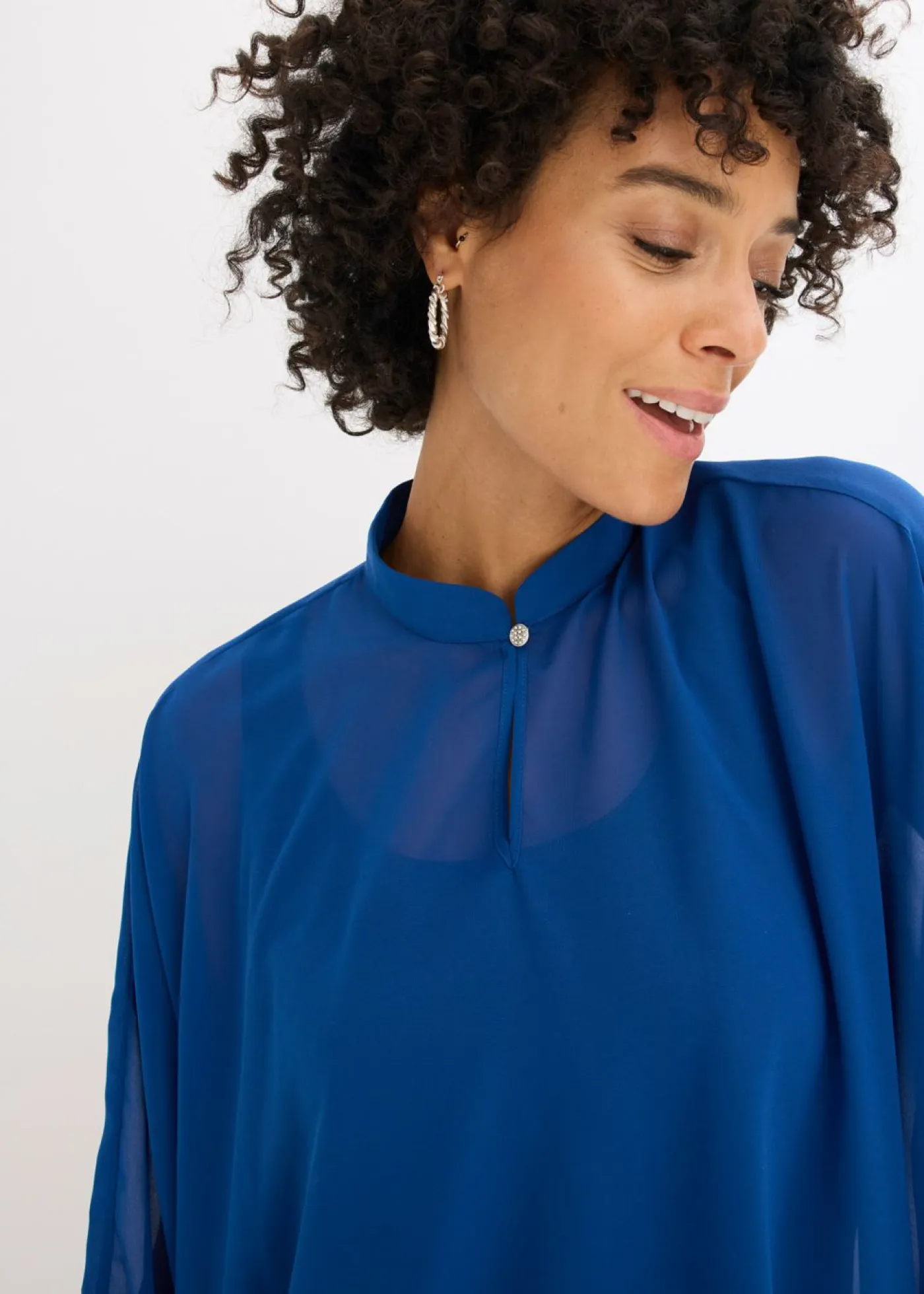 bonprix bonprix Camisas Y Blusas>Túnica de gasa azul genciana