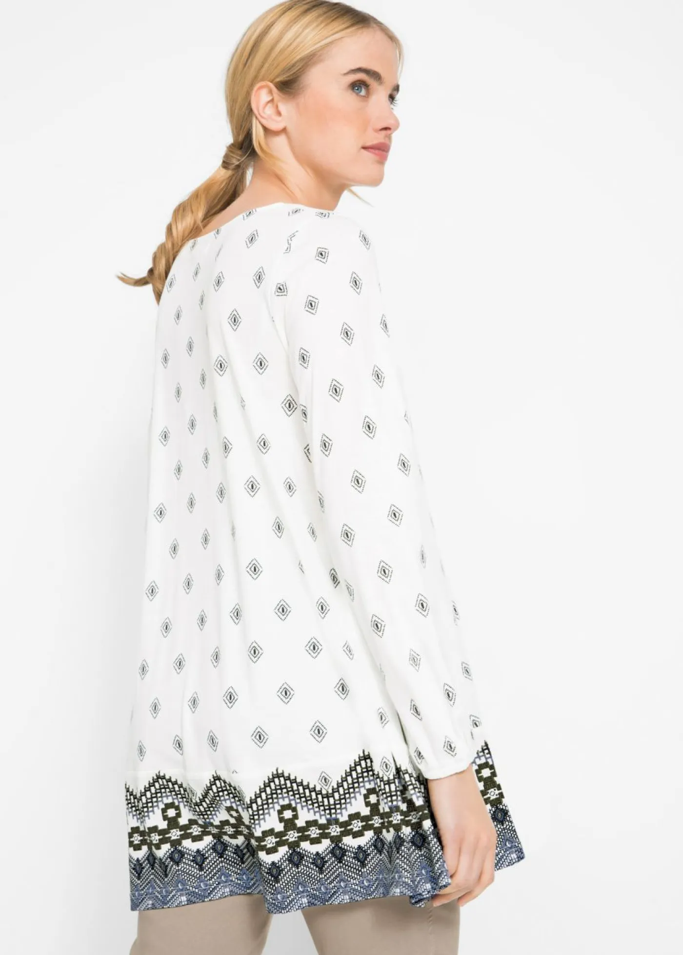 bonprix bonprix Camisas Y Blusas>Túnica de mezcla de viscosa y algodón crema suave