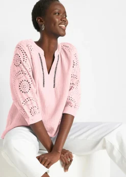 bonprix bonprix Camisas Y Blusas|Novedades>Túnica de muselina ligera rosa apagado