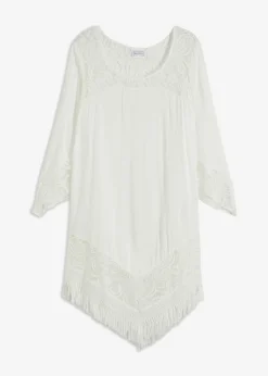 Mujer bonprix bonprix Túnica de playa con encaje de viscosa