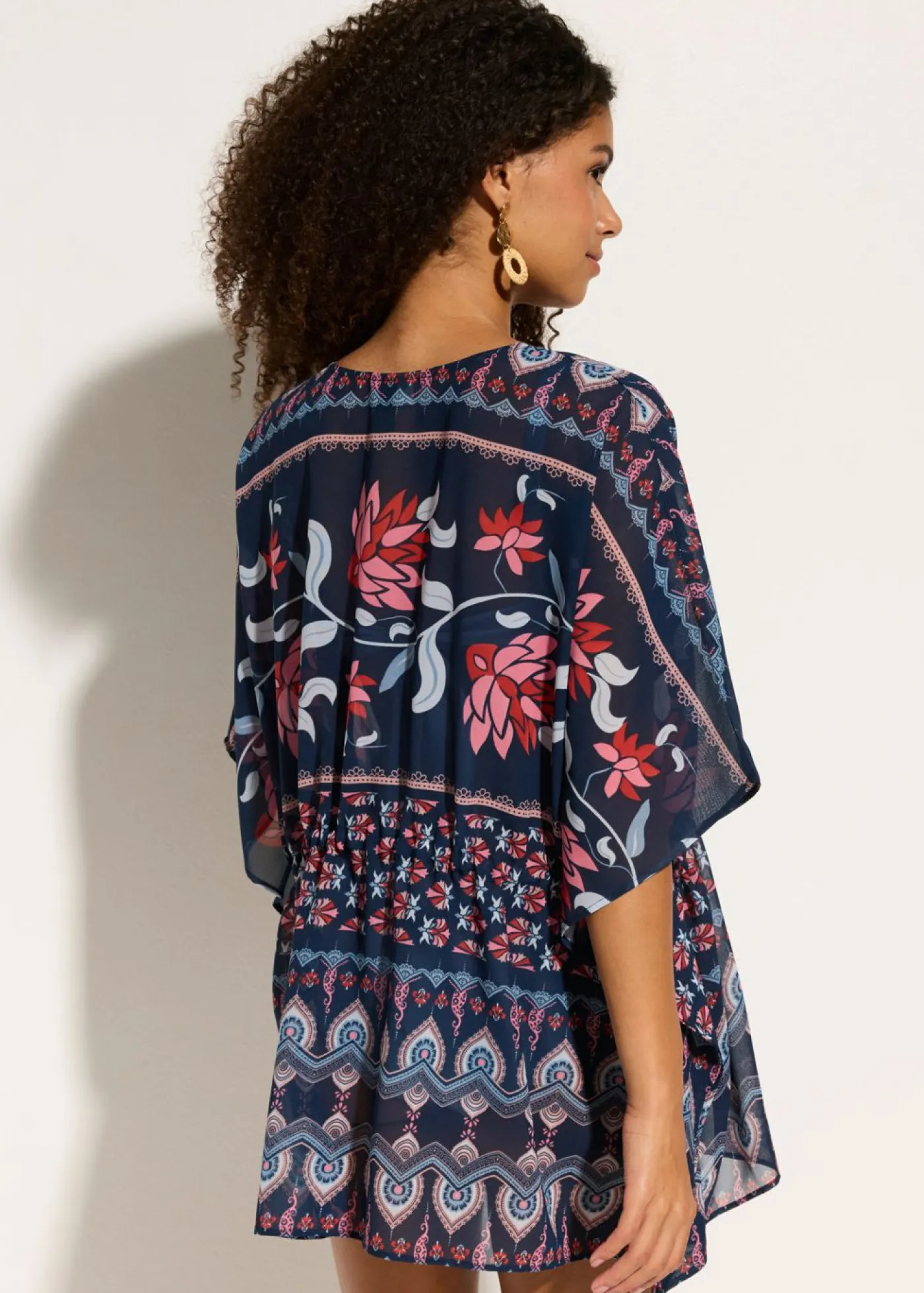 bonprix bonprix Ropa De Playa|Vestidos>Túnica de playa de gasa ligera azul-rosa pálido