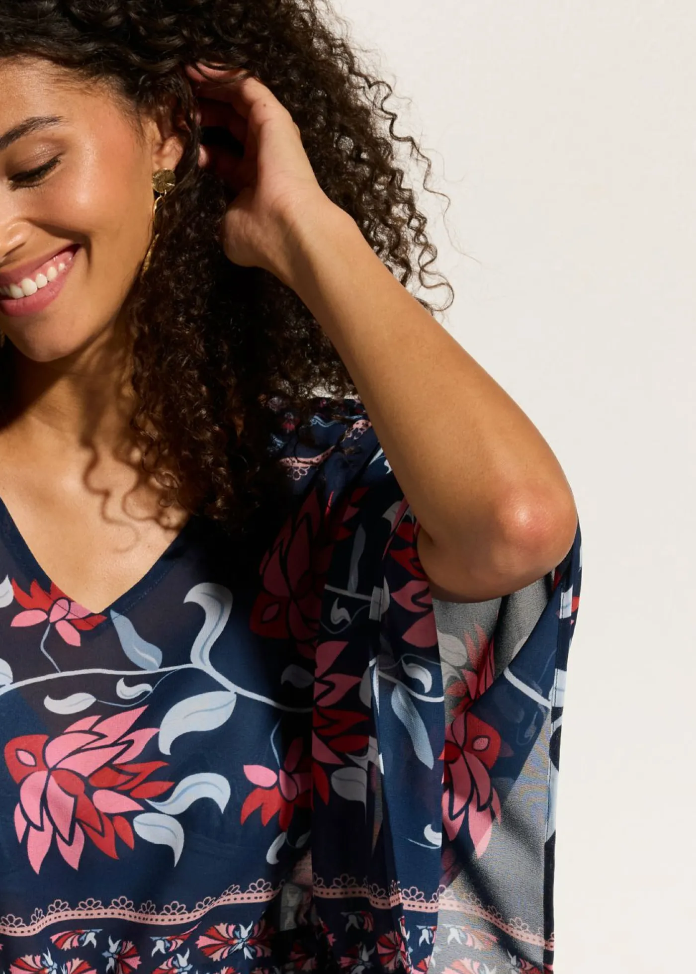 bonprix bonprix Ropa De Playa|Vestidos>Túnica de playa de gasa ligera azul-rosa pálido