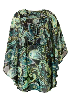 bonprix bonprix Ropa De Playa|Vestidos>Túnica de playa de gasa ligera Negro-verde