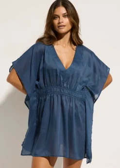 Mujer bonprix bonprix Túnica de playa transparente con escote en V