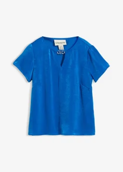 bonprix bonprix Camisas Y Blusas|Novedades>Túnica de satén fino Azul ártico