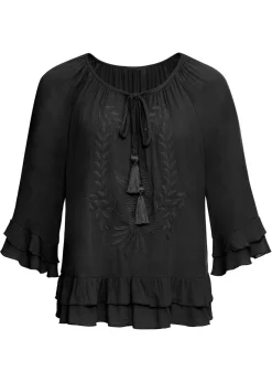 bonprix bonprix Camisas Y Blusas>Túnica de viscosa suave Negro